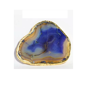 Accessoires de vaisselle Perosnlaized Sous-verre en agate avec tranche d'agate plaquée or au prix de gros avec une qualité supérieure - Product Image 5