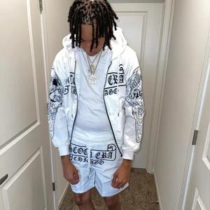 ชุดวอร์มกันลมสำหรับผู้ชายชุดวอร์มโพลีเอสเตอร์มีซิปและกางเกงขาสั้น - Product Image 5