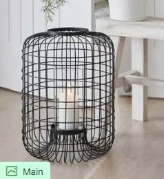 <b>Set</b> of 2 Rose Gold Wire <b>Lanterns</b> Elegant Modern Design for Ambient Lighting and Stylish Home Decor - Product Image 4