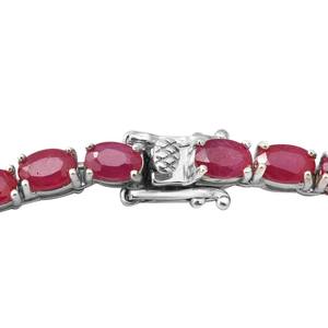 Collier tennis en rubis, argent sterling 925, collier tennis en rubis, collier ovale en rubis, collier pierre de naissance, cadeau pour elle - Product Image 2