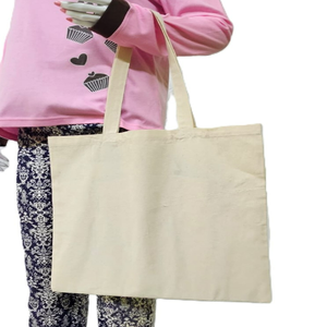 Sac de shopping en toile 100% coton extra large, de haute qualité, écologique, réutilisable, sac à bandoulière pour la plage, sac de courses - Product Image 5