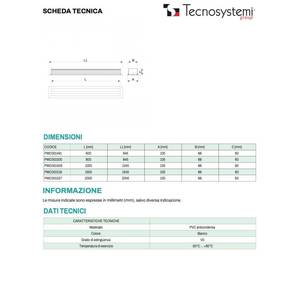 Difusor Lineal Tecnosystemi Anticondensación de PVC con Amortiguador y Deflector Central, 2 Ranuras para Rejillas y Ventilaciones - Product Image 1