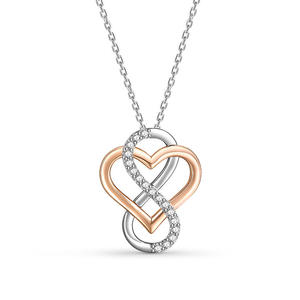Collar Jeulia You Complete Me con Corazón Infinito en Plata, Regalo Romántico de Moda - Product Image 1