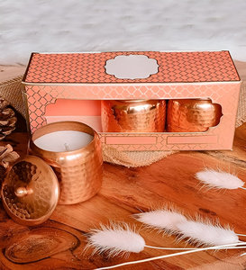 Vente en gros Bougie bocal en métal martelé avec couvercle avec personnalisation - Product Image 3