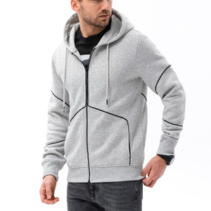 2025 chaqueta de lana de Sherpa en blanco de fábrica con bordado de logotipo personalizado sin capucha con cremallera sudaderas y sudaderas de talla grande para hombre - Product Image 1