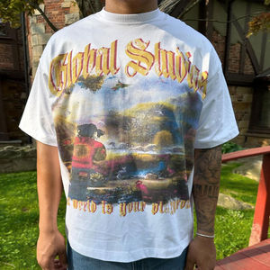 Camisetas de algodón 100% de calidad superior para hombre, ropa de calle con hombros caídos, ligera, de secado rápido, transpirable con patrón de letras - Product Image 4