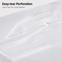 Bolsas de Correo Transparentes de PE de 120 Micras, Impermeables, con Asa, Perforadas para Fácil Apertura, Tira Autoadhesiva, Personalizables