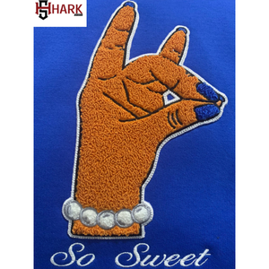 Women's Customized Crewneck <b>Long</b> <b>Sleeve</b> Winter <b>Blue</b> Sorority Zeta Phi Beta Front Your Own Name Number Chenille 100% Cotton - Product Image 6