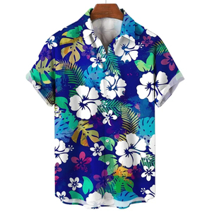 Camisa hawaiana estampada para hombre, estilo playero, ligera, para vacaciones de verano, manga corta, con botones, Aloha Resort Wear 2025 - Product Image 6