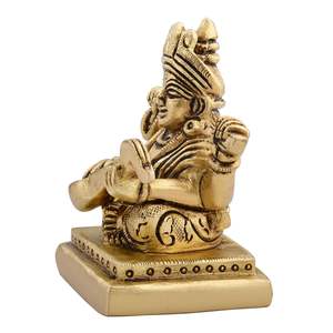 Latón Saraswati Idol - Saraswati MATA Murti | Estatua de latón puro con detalles intrincados para Pooja - Product Image 3