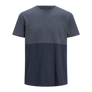 Camiseta de Hombre con Bloques de Color en Contraste, Manga Corta, Cuello Redondo, Tejida, Lisa, Casual, Estilo Urbano - Product Image 2