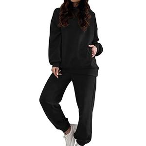 Logo de transfert de chaleur desigm Ladies High Street Wear Survêtements Joggers Costumes Ensemble Survêtements Femmes 2 Pièces Ensemble - Product Image 4