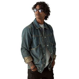 Wholesale Price Custom Made Logo Denim <b>Jackets</b> In <b>Black</b> Color <b>Jean</b> Cotton Streetwear Adjustable New Arrival Denim <b>Jacket</b> For Men - Product Image 6