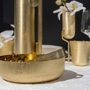 Compre en línea un cuenco de latón puro hecho a mano para la decoración del hogar de la cocina templo Pooja regalos y propósitos Vastu con diseño de acabado antiguo - Product Image 4