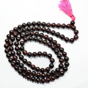 หินมาลาลูกปัดโกเมนบําบัดธรรมชาติมาลาคริสตัลสร้อยคอลูกปัด 108 อัญมณีธรรมชาติคริสตัลมาลาผู้ค้าส่ง - Product Image 4