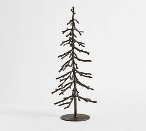 Mini décor d'arbre de Noël en métal contemporain pièce maîtresse de table de vacances élégante décoration de fête moderne pour l'affichage de bureau à domicile - Product Image 6