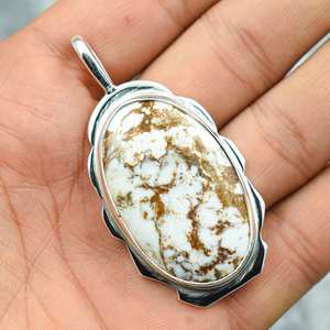 Collar de Plata de Ley 925 con Colgante de Jaspe Caballo Salvaje, Joyería Hecha a Mano con Piedras Preciosas, Regalo para Ella - Product Image 3