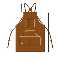 Tablier de cuisson en cuir, style bavoir, réutilisable, avec 6 poches, lavable, isolant thermique, vêtement de protection pour usage quotidien