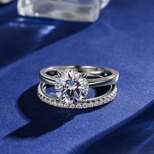 Jeulia Classic Round Cut Diamond <b>Sterling</b> <b>Silver</b> Wedding Ring <b>Set</b> - Product Image 5