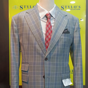 Costume d'affaires 2 pièces sur mesure pour homme, manches longues, col cranté, blazer simple boutonnage, respirant, 204 laine, # 100% - Product Image 3