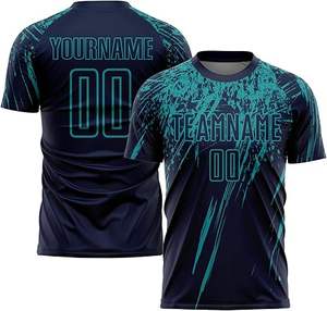 Último diseño de alta calidad 100% poliéster ropa de fútbol profesional niños Color sólido logotipo personalizado impresión nuevo estilo uniforme venta - Product Image 2