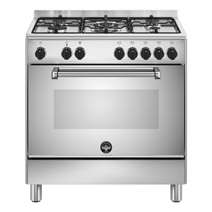 Cocina de gas de 5 quemadores con horno eléctrico AMERICANA AMN855EXV 24 Inox Clase A (80x50x85,3cm) - Product Image 1