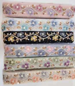 Flower Lace Border Modification Lace White Custom Designs and Color Floral Cotton Lace Embroidered f - Product Image 6