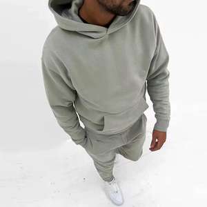 ชุดวอร์ม2ชิ้นลำลองแขนยาวมีฮู้ดสำหรับผู้ชายชุดออกกำลังกายกางเกงผ้าคอตตอน100% - Product Image 2