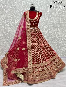 Edding ear est uality OOD uty eavelvet brombroidery Wk K ehenga Holi - Product Image 5