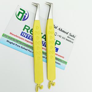 แหนบขนตาปลอมสำหรับบูต90องศาสีเหลือง2025แหนบยึดหัวใจดีไซน์รูปกระต่ายทำจากสเตนเลสสีเหลือง - Product Image 4