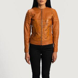 แจ็คเก็ตหนังผู้หญิงทรงสลิมฟิต ดีไซน์ทันสมัย รุ่นปี 2026  แบบมีซิป  หนังเทียม  สไตล์ไบค์เกอร์  สามารถสั่งตัดได้ - Product Image 1