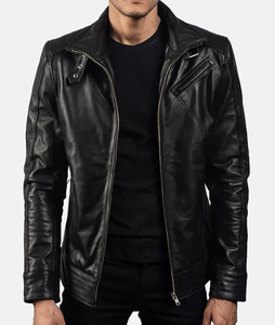 แจ็กเก็ตหนังแท้สำหรับผู้ชายแจ็คเก็ตหนังแท้ย้อมสีล้วนสำหรับฤดูหนาว - Product Image 2