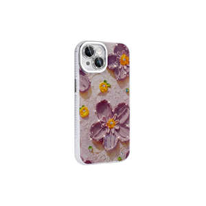 Coque de téléphone portable en silicone rigide de luxe ASMA Garden, motif floral coloré, strass brillants, pour iPhone 14 - Product Image 4