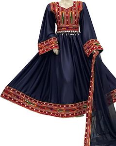 Vestido kuchi vintage étnico tribal, vestido Kuchi tradicional de fiesta Kuchi afgano/Pakistán multicolor vestido Kochi 3036 - Product Image 5