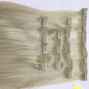Precio de fábrica al por mayor doble dibujado vietnamita virgen natural Remy Clip sin costuras en 100% extensiones de cabello humano cutícula - Product Image 5
