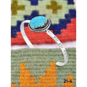 Southwest Handmade No.8 Fashion <b>Cuff</b> <b>Bracelet</b> Turquoise & Sterling <b>Silver</b> Elegant & Stylish - Product Image 2