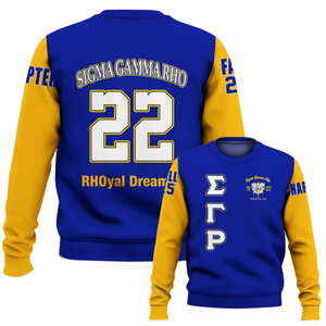 Sudadera con Cuello Redondo de la Hermandad Sigma Gamma Rho 1922, Ropa Azul y Dorada, Sudadera Griega de Forro Polar Premium, Ropa de Invierno para Mujer, Estilo de Regalo - Product Image 6