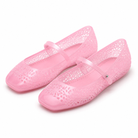 Sandales plates en PVC ajourées 2026 – Nouvelle collection tendance et polyvalente pour la plage, à bride unique, ornées de strass, effet gelée