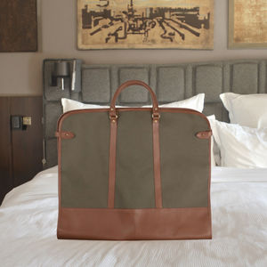 Sac de voyage en toile et cuir pliable, sac de transport pour costume, organisateur imperméable, sac suspendu durable, réunions d'affaires - Product Image 6