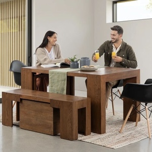<span class=keywords><strong>Table</strong></span> de salle à manger compacte de 46 cm pour les repas quotidiens décontractés, extensible jusqu'à 300 cm pour une configuration de banquet de grande taille pouvant accueillir jusqu'à dix invités. - Product Image 5