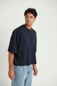 เสื้อยืดโอเวอร์ไซส์ทรงโอเวอร์ไซส์สำหรับผู้ชายผ้าคอตตอน100% ปรับแต่งสีพื้นสำหรับผู้ชายจาก2025 - Product Image 4