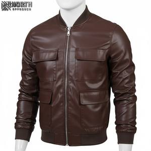 2025 Premium cómodo al por mayor nuevo diseño de moda hombres ropa de carreras chaqueta de bombardero de cuero de camuflaje mangas completas transpirable - Product Image 5