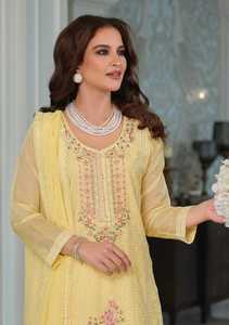 Organza occasionnel avec broderie Salwar Suit Femme Fabricant de mode de l'Inde au taux le plus bas - Product Image 3