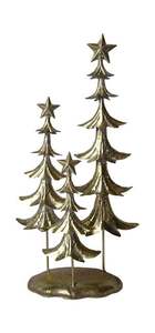 Arbre de Noël métallique Crumped Set de 2 décorations de fête de décoration de Noël - Product Image 2