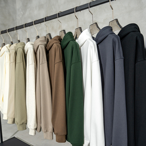 Vêtements de rue en relief personnalisé poids lourd tricoté coupe et coudre coton sweats à capuche surdimensionnés unisexe de haute qualité anti-rétrécissement sweats à capuche - Product Image 4