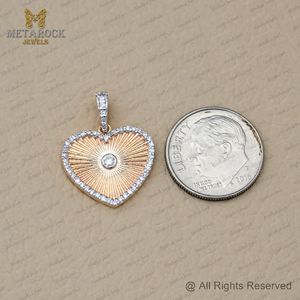 จี้เพชรหัวใจปู 14K สีเหลืองจี้ทองทําด้วยมือเครื่องประดับที่เรียบง่ายเครื่องประดับเพชรตัดเดียวคุณภาพสูง - Product Image 3