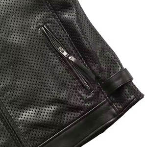 Gilet de motard en cuir de qualité supérieure pour hommes Option de broderie personnalisée idéal pour gilet de moto - Product Image 5