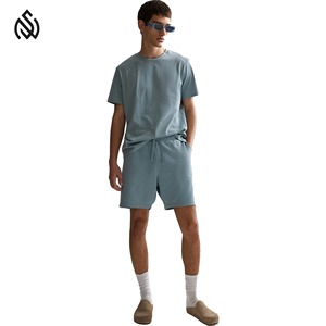 Conjunto de 2 Piezas de Camiseta y Pantalones Cortos de Verano para Hombre, Talla Grande, Lavado Ácido, con Impresión de Logotipo Personalizado, Alta Calidad - Product Image 1