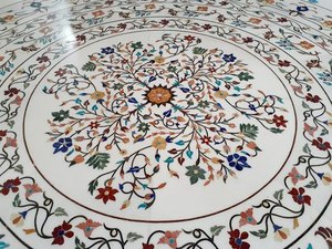 Revêtement de sol de temple Mandap en marbre de pierre naturelle, style traditionnel élégant |   Fournisseur de dalles de marbre en Inde, exportations de qualité supérieure - Product Image 5