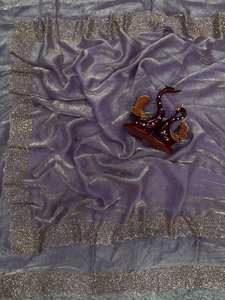 Sari de trabajo de diamante de Jarkhan de seda perfecto para mujer con blusa sin costuras saris indios para fiesta, boda y fiesta - Product Image 4